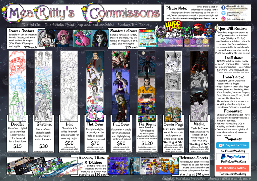 Commissions Sheet (July 2019)