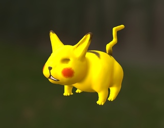 Sculpted and colour mapped pikachu