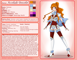 Accolade Descolet - Witchborn Reference Sheet