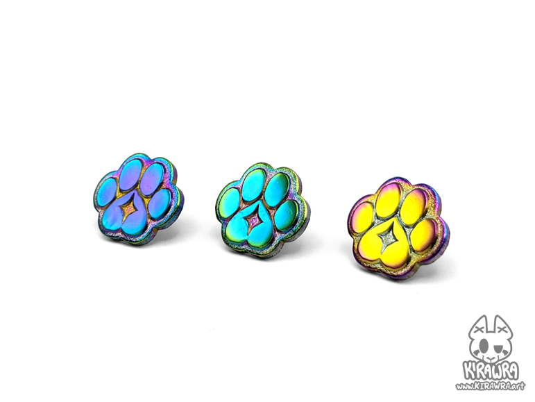 Mini Anodized Sparkle Paw Pins