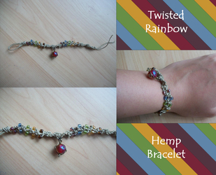 Twisted Rainbow Hemp Bracelet