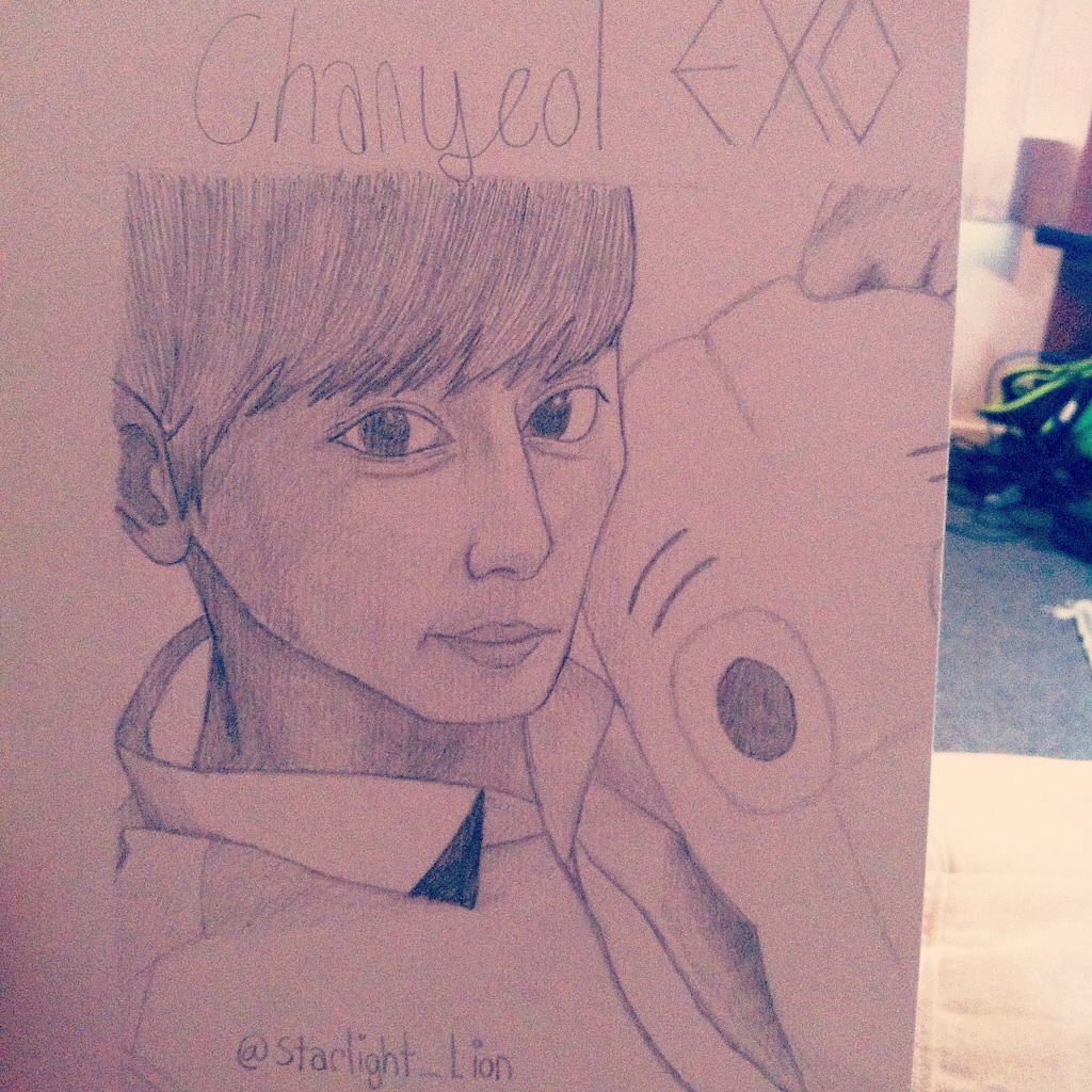 Most recent image: Park Chanyeol w. Stuffed Animal Sketch