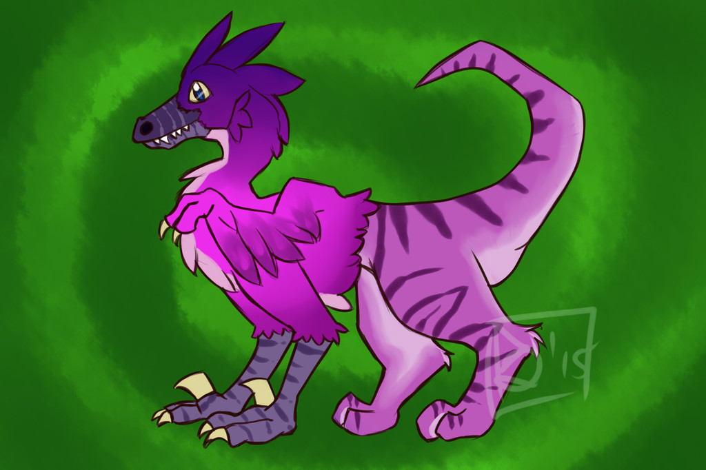 Raptor Gryph- Purple Tiger Variation