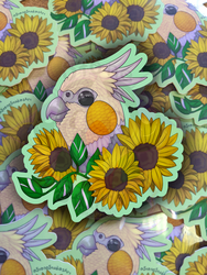 Cockatiel Sunflower Stickers NOW ON ETSY