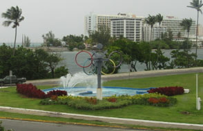 The Back of some Olympics Logo Fountain