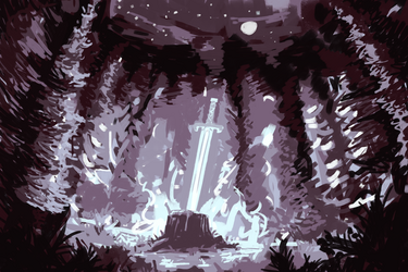 2020.08.07 - night forest (process)