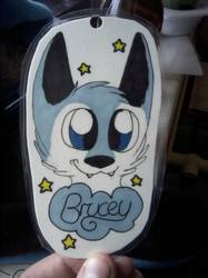Headshot con badge for Brucey