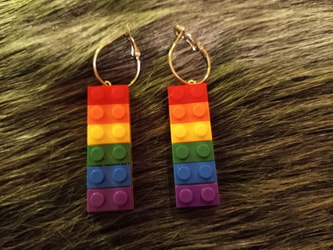 lego brick rainbow earrings | for sale