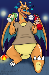 Art trade with Canson: Drunk Cansonzard