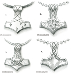 Four Mjolnir sketches. Art by Wintersoul