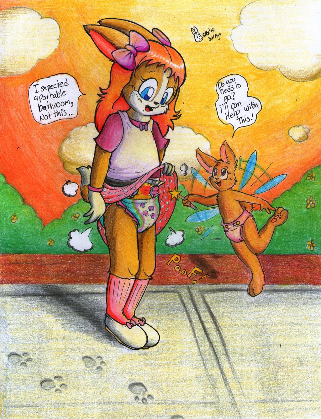 Diapered by a fairy bunny