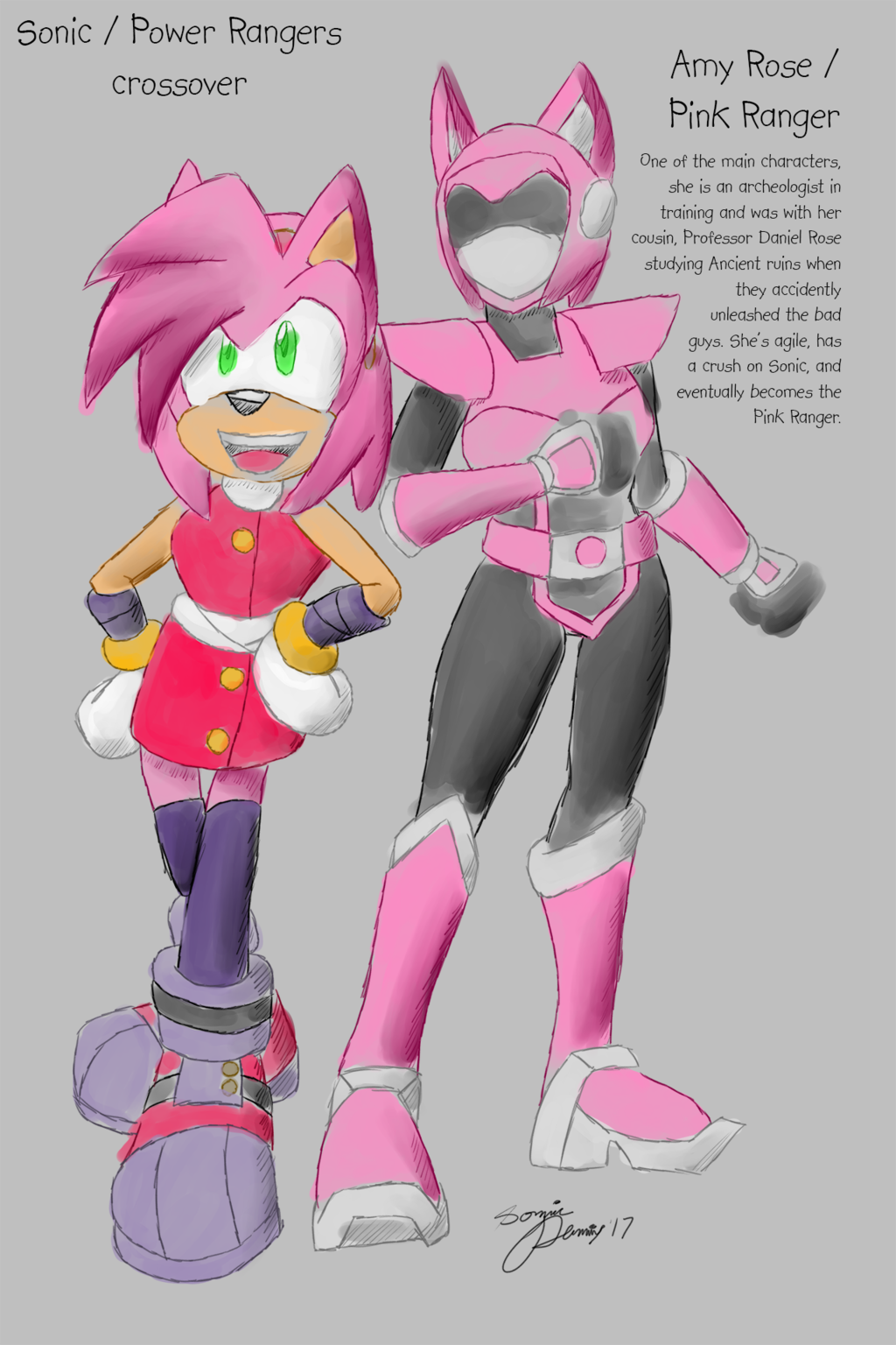 Sonic x Power Rangers - Amy Rose/Pink Ranger
