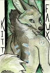 Kitt Fawx -watercolor badge