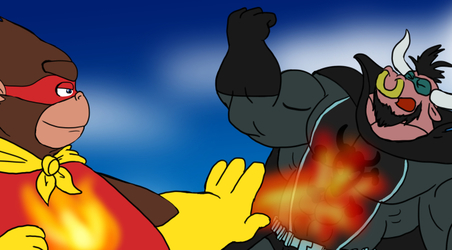 Commission: Super Gorilla Hero Vs. Super Bull Villain