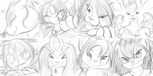 Expression Sketches 121-128
