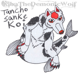 Whimsical Wolves - Fish Wolf - Tancho Sanke Koi