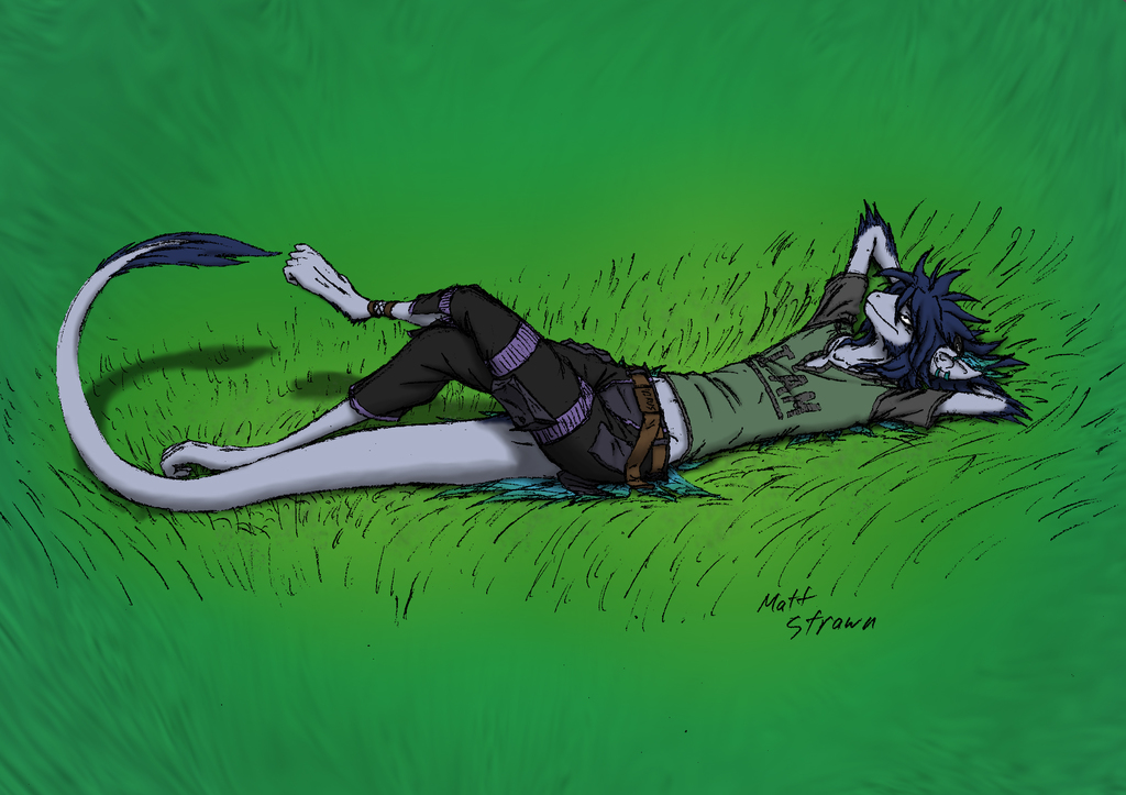 Lying in the Grass (Colored)