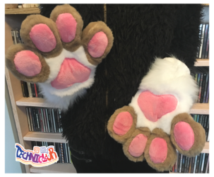 (FOR SALE) White Fursuit Handpaws With Tan Fingers and Pink Pawpads