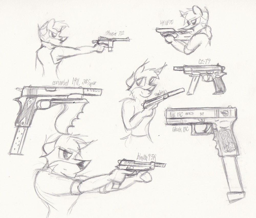 Machine Pistol Sketches