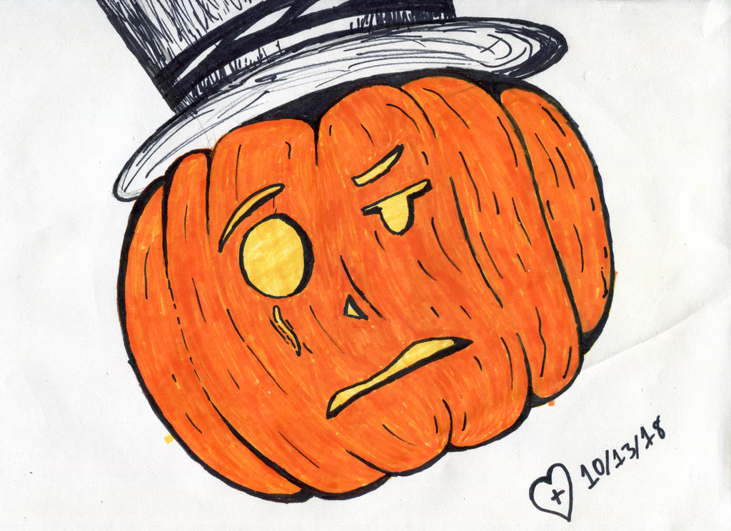 inktober #13: the ballad of peter pumpkinhead