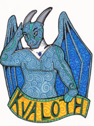 Stained Glass Style Bust Badge: Kvaloth