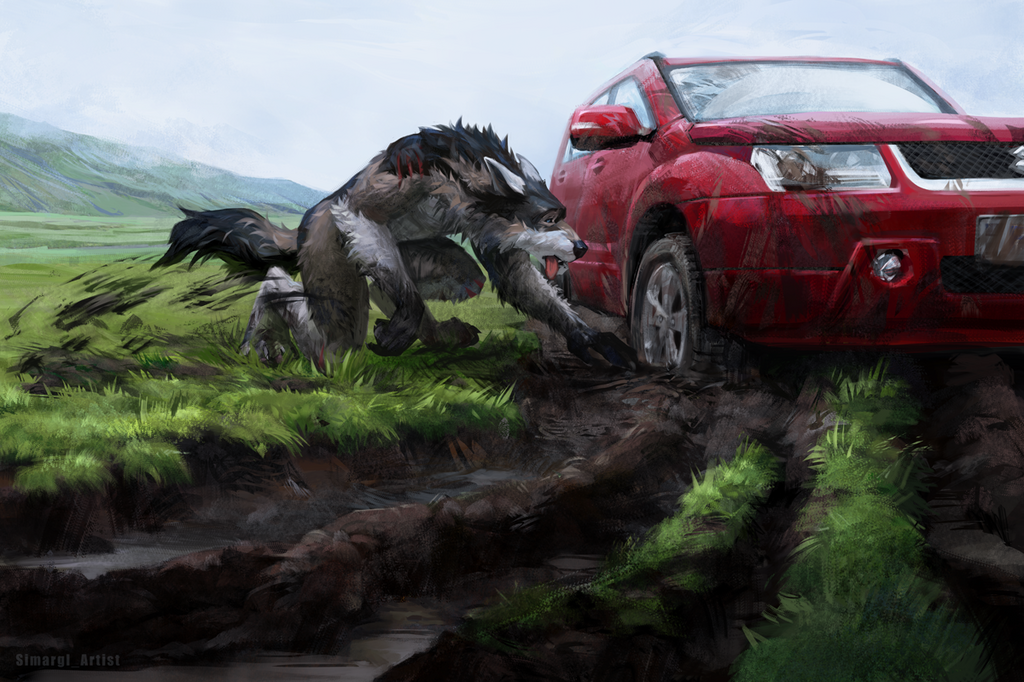 Mud Bogging Werewolf by Simargl