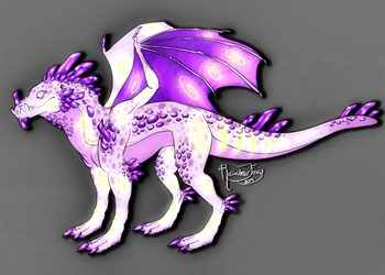 Amethyst, the Crystal Dragon - by RainbowFoxy