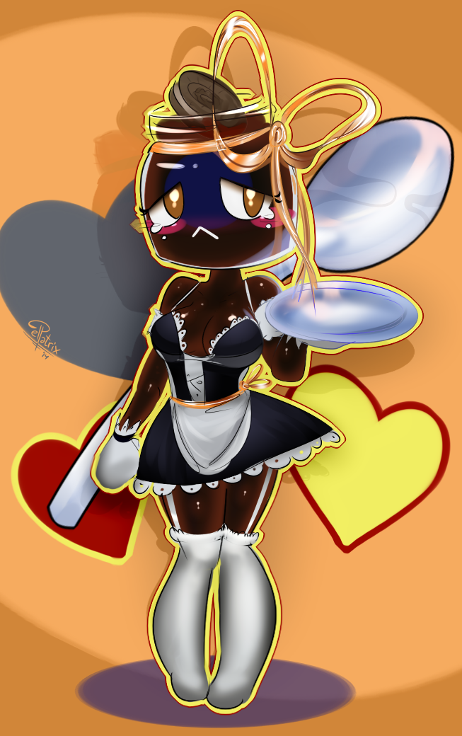 The sad jar of marmalade in a maid outfit