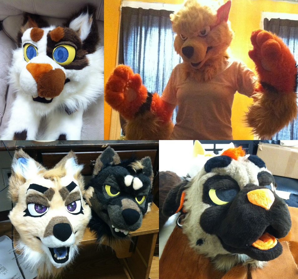 2013 completed fursuit heads
