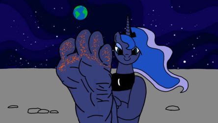 Princess Luna Cheetle Foot On The Moon 
