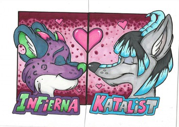 Couples Badges: Infierna and Katalist by Lord Fenrir