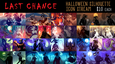LAST CHANCE Halloween Silhouette Icons $10
