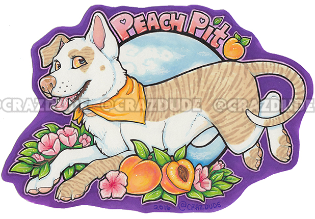 Peach Pit half-page marker badge for TehAlbi