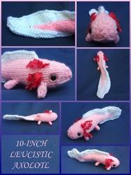 FOR AUCTION: Amigurumi leucistic axolotl