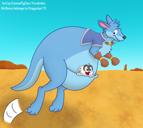 Drew the Wolfaroo gives Domino a ride