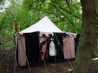 Brok Emerging From His Medieval Tent