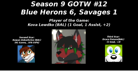 FHL Season 9 GOTW #12 FINAL: Blue Herons 6, Savages 1