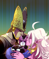 Cell and 21's Family (COMMISSION)