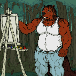 Muscle gut beaver artist