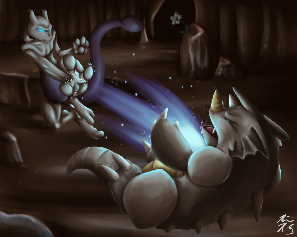 Mewtwo used Aura Sphere! (by IKilledSociety)