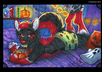 Eating all that Halloween candy!