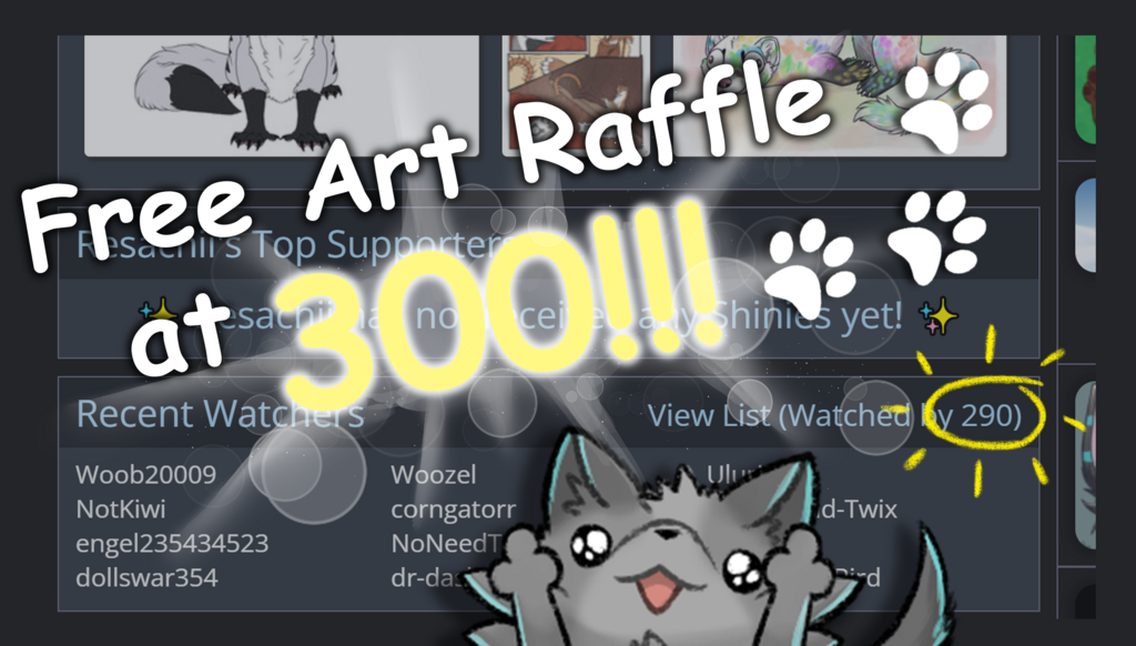 Most recent image: Almost to 300! Raffle