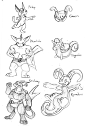 Various hybrid Pokémon