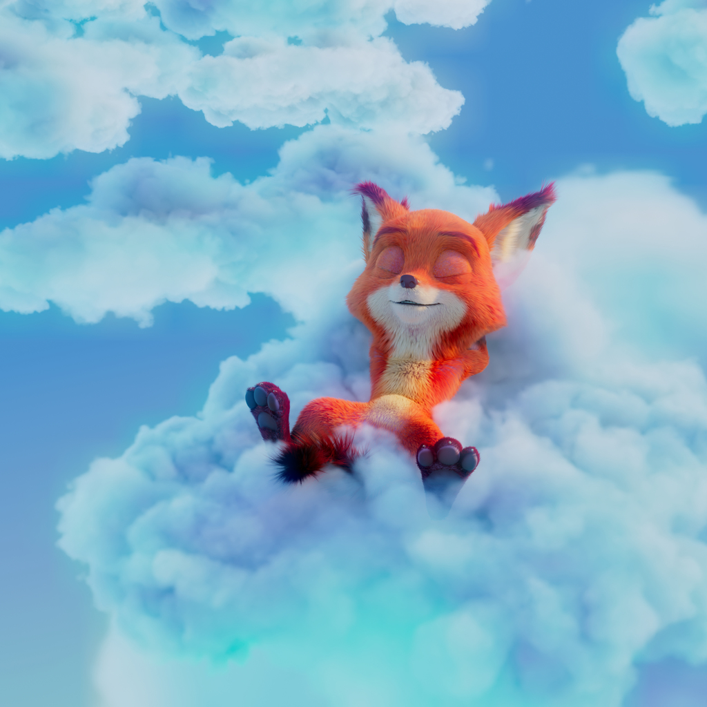 A fox on a cloud