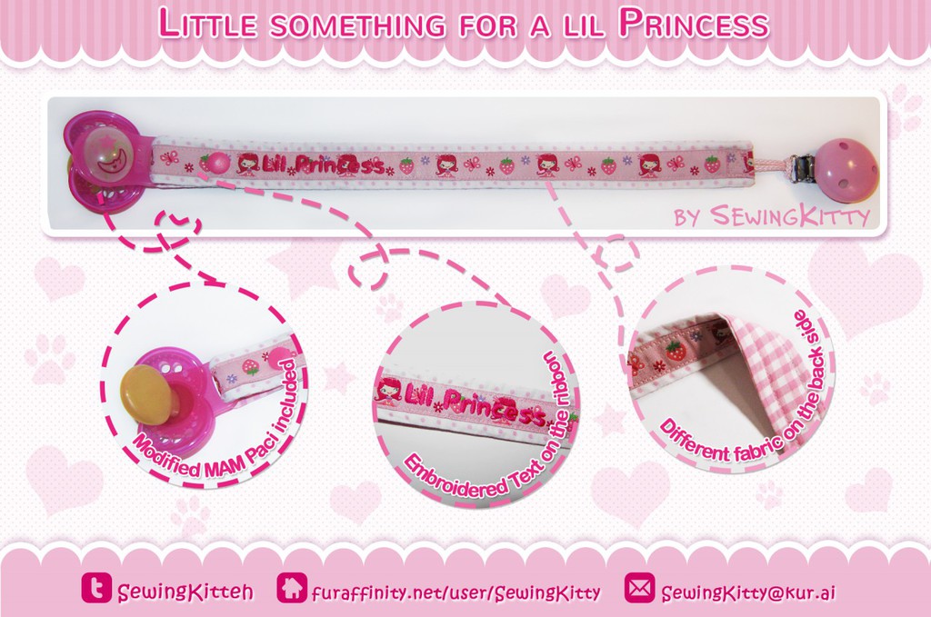 Lil something for a lil Princess (Pacifier Ribbon Clip)