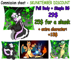Commissions with SKUNKTEMBER discount
