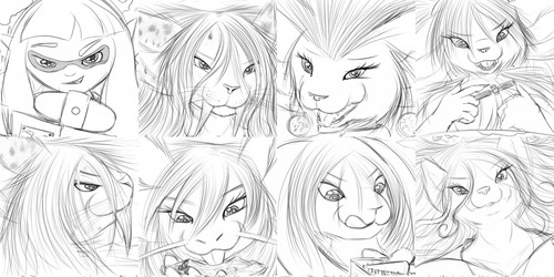 Expression Sketches 105-112