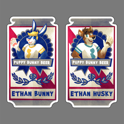Puppy Bunny Beer Badge