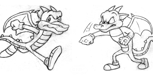Sonic style dragons