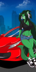 Green Chick Red Car